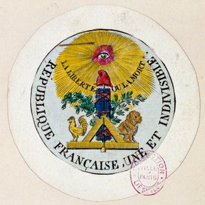 Rewolucja Francuska: pieczęć zdobi symbole Republiki i wolnego przemysłu. Grawerowanie: Philippe Auguste Hennequin (1762-1833) 1792 Paryż. Muzeum Karnawału