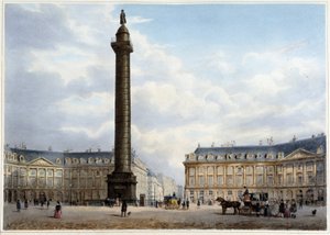 Kolumna de la Place Vendôme - w „Spacer po Paryżu i jego okolicach”, zaprojektowana przez Jacotteta i Benoista, ok. godz. 1840 autorstwa Philippe Benoist