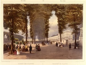 Le Jardin des Plantes - w „Spacer po Paryżu i okolicach” Jacottet i Benoist, Paryż, ok. 1840 autorstwa Philippe Benoist