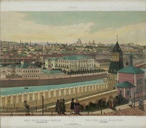 Widok Zamoskworieczje z muru Kremla z panoramy Moskwy w 10 częściach, ok. 1848 autorstwa Philippe Benoist