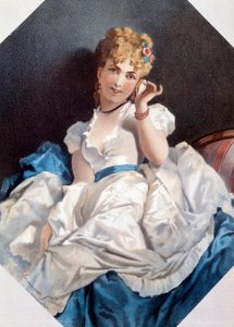 Litografia „Kobieta w muszli” Philippe Jacques Linder (1835-?). Prywatna kolekcja z XIX wieku