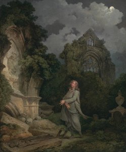 Filozof na oświetlonym księżycem cmentarzu autorstwa Philippe Jacques de Loutherbourg