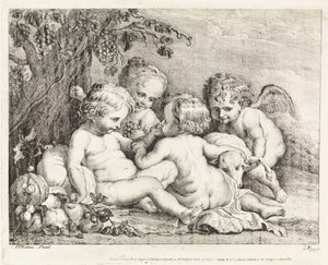 Chrystus, Jan Chrzciciel i dwa putti
