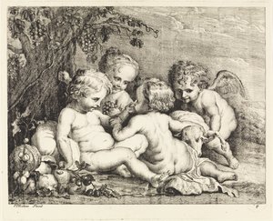 Chrystus, Jan Chrzciciel i dwa putti