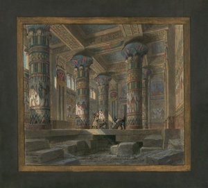 Scenografia Philippe Chaperon do opery Aida Giuseppe Verdiego (1813-1901): świątynia Izydy