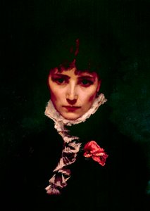 Portret komika Sarah-Henriette Bernard dit Sarah Bernhardt (1844-1923) Szczegół. Obraz Philippe Parrot (1831-1894) XIX-wieczny Paryż, komedia francuska autorstwa Philippe Parrot