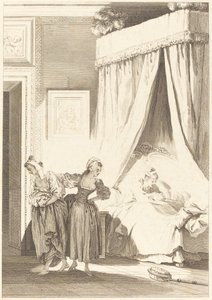 Zakład trzech plotek: Sługa autorstwa Philippe Triere and Antoine Jean Duclos after Jean Honoré Fragonard