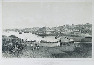 Dziewięć panoramicznych widoków Rio de Janeiro: Prainha (da Saude) autorstwa Philippe and Ciceri Eugene Benoist