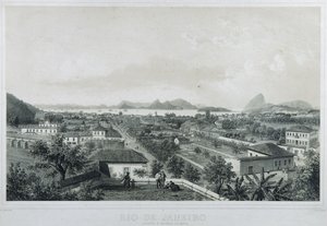 Dziewięć panoramicznych widoków Rio de Janeiro: Catette i wejście do Barra autorstwa Philippe and Ciceri Eugene Benoist