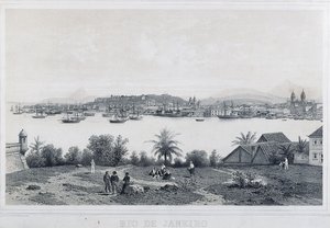 Dziewięć panoramicznych widoków Rio de Janeiro: Z wyspy Cobras autorstwa Philippe and Ciceri Eugene Benoist