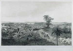 Dziewięć panoramicznych widoków Rio de Janeiro: Od strony lądu Morro de Senado autorstwa Philippe and Ciceri Eugene Benoist