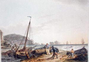 The Needles, Isle of Wight, z „Romantycznej i malowniczej scenerii Anglii i Walii”, opublikowana w 1805 r. (kolorowa grawerunek)