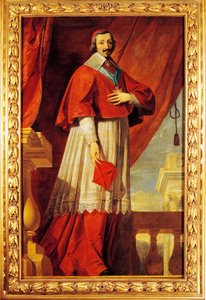 Francja, Fontaine Chaalis, Portret francuskiego męża stanu i duchownego, kardynała Richelieu (1585-1642) autorstwa Philippe de (school of) Champaigne