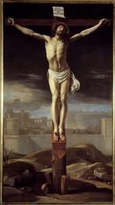 Chrystus na krzyżu. Obraz Philippe De Champaigne (1602-1674) Ec. Bujda. autorstwa Philippe de Champaigne