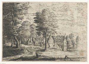 Krajobraz z pasterzem i jego trzodą Trzy krajobrazy (tytuł serii) autorstwa Philips Augustijn Immenraet