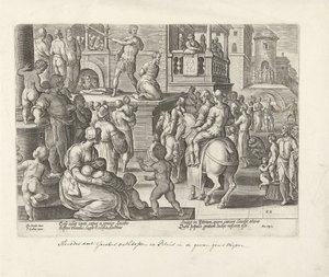 Ścięcie Jakuba Większego Dzieje Apostolskie (tytuł serii) Acta Apostolorum (tytuł serii) autorstwa Philips Galle (possibly)