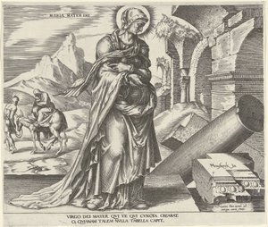 Maria Maria Mater Dei (tytuł na obiekcie) Osiem znanych kobiet ze Starego i Nowego Testamentu (tytuł serii) autorstwa Philips Galle