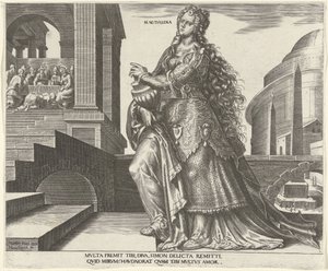 Maria Magdalena Magdalena (tytuł na obiekcie) Osiem znanych kobiet ze Starego i Nowego Testamentu (tytuł serii) autorstwa Philips Galle
