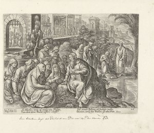 Paweł nawraca kobiety z Filippi Dzieje Apostolskie (tytuł serii) Acta Apostolorum (tytuł serii) autorstwa Philips Galle