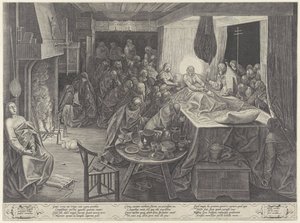 Łoże śmierci Maryi autorstwa Philips Galle