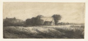 Krajobraz z wędkarzem w łódce autorstwa Philips Koninck (attributed to)