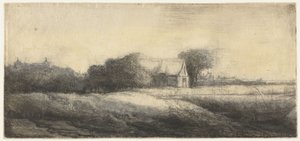 Krajobraz z wędkarzem w łódce autorstwa Philips Koninck (attributed to)