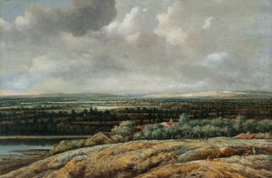 Panoramiczny krajobraz z miastem w tle autorstwa Philips Koninck