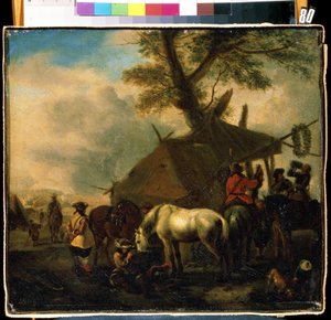 Wodopoj. Obraz Philipsa Wouwermana (1619-1668). Olej na drewnie