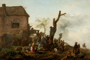 Merry Company Before an Inn autorstwa Philips Wouwermans or Wouwerman