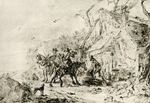 Zatrzymaj się w tawernie autorstwa Philips Wouwerman