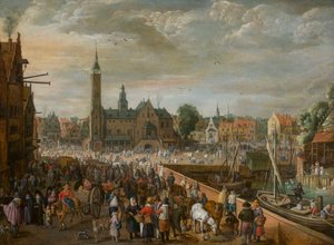Widok Grote Markt w Lier, początek XVII wieku. autorstwa Philips de Momper the Elder