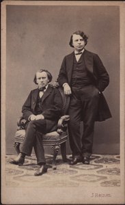Johannes Brahms 1833-1897 i Josef Joachim 1831-1907, 1867. autorstwa Photo studio J. Reiner.
