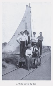 Wózek prowadzony przez żagiel (zdjęcie czarno-białe) autorstwa Photographer Australian
