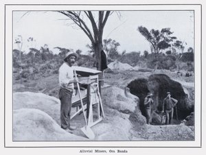 Aluvial Miners, Ora Banda (zdjęcie czarno-białe) autorstwa Photographer Australian