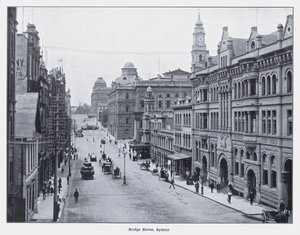 Bridge Street, Sydney (zdjęcie czarno-białe) autorstwa Photographer Australian