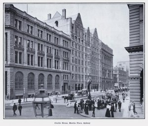 Challis House, Martin Place, Sydney (czarno-białe zdjęcie) autorstwa Photographer Australian