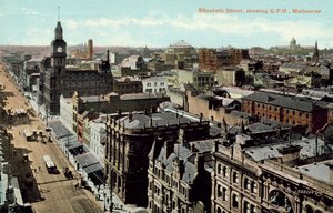 Elizabeth Street, pokaz GPO, Melbourne (kolorowe zdjęcie) autorstwa Photographer Australian