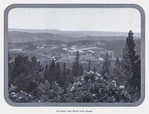 Piccadilly, z Mount Lofty Ranges (zdjęcie czarno-białe) autorstwa Photographer Australian