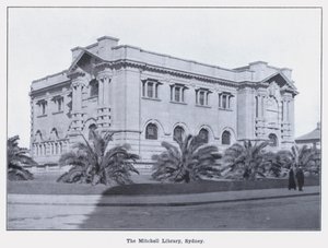 Biblioteka Mitchella, Sydney (zdjęcie czarno-białe) autorstwa Photographer Australian