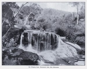 The Weeping Rock, Wentworth Falls, Blue Mountains (zdjęcie czarno-białe) autorstwa Photographer Australian