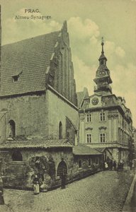 Stara Nowa Synagoga, Praga (zdjęcie czarno-białe)