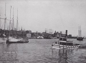Harbour Front, St John, New Brunswick (zdjęcie czarno-białe) autorstwa Photographer Canadian