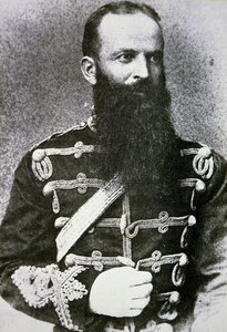 Severe Gagnon z północno-zachodniej policji konnej (zdjęcie czarno-białe) autorstwa Photographer Canadian