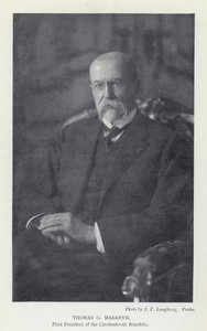 Czechosłowacja: Thomas G Masaryk, Pierwszy Prezydent Republiki Czechosłowackiej (zdjęcie czarno-białe)