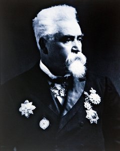 Sir Hiram Maxim (zdjęcie czarno-białe) autorstwa Photographer English