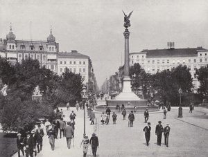 Belle-Alliance-Platz i Friedrich-Strasse (zdjęcie czarno-białe) autorstwa Photographer German
