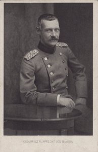 Książę koronny Rupprecht Bawarii, niemiecki dowódca wojskowy I wojny światowej (zdjęcie czarno-białe) autorstwa Photographer German