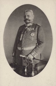 Feldmarszałek Paul von Hindenburg, dowódca armii niemieckiej w I wojnie światowej (zdjęcie czarno-białe) autorstwa Photographer German
