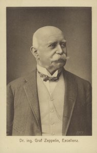 Graf Ferdinand von Zeppelin, niemiecki projektant i konstruktor sterowców (zdjęcie czarno-białe) autorstwa Photographer German