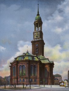 Hamburg: Michaeliskirche, spalony 3 czerwca 1906, odbudowany 1906-12 (zdjęcie) autorstwa Photographer German